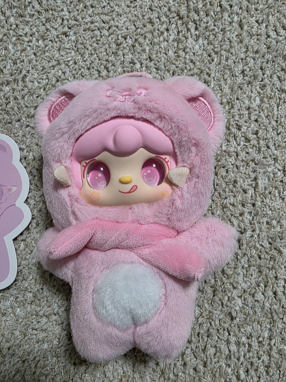Yooki Pink Plush Character Doll Keychain